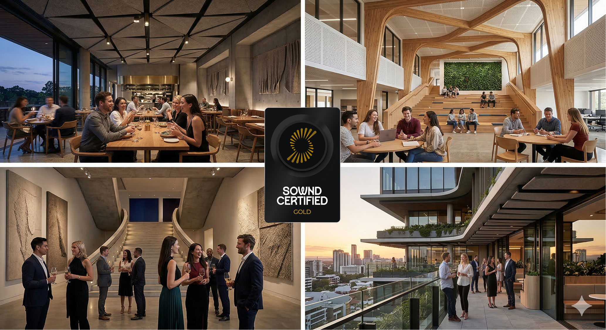 Modern office interior with considered acoustic design